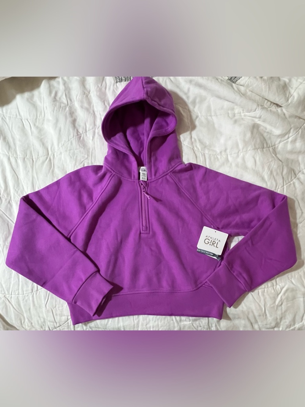 Athleta Girl Ultra Violet All Day Half Zip Hoodie NWT